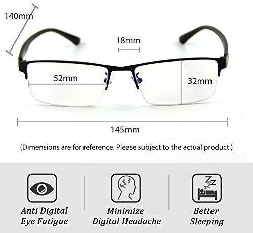 Cyxus Blue Light Blocking Computer Glasses [Better Sleep] Anti Digital Eye Strain Headache Video Eyewear (Blue Browline Frame)