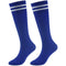 Youth Soccer Socks Fasoar Teens Knee High Football Socks Long Striped Rugby Tube Socks 2/6/10 Pairs