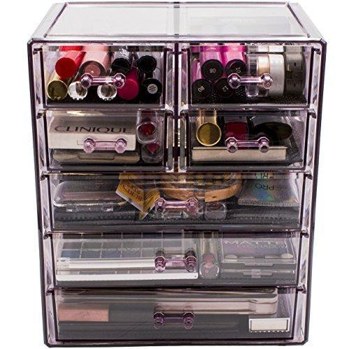 Sorbus Cosmetics Makeup and Jewelry Big Storage Display-Stylish Vanity, Bathroom Case, 4 Large, 2 Small Drawers, Clear