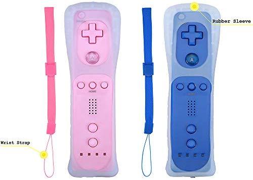 Yosikr Wireless Remote Controller for Wii Wii U - 4 Packs Pink+Red+Deep Blue+Blue