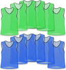 Unlimited Potential Nylon Mesh Scrimmage Team Practice Vests Pinnies Jerseys Bibs for Children Youth Sports Basketball, Soccer, Football, Volleyball (Pack of 12)