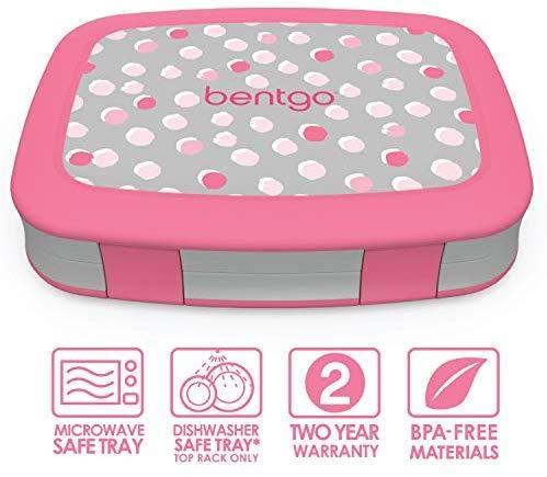 Bentgo Kids Prints (Unicorn) - Leak-Proof, 5-Compartment Bento-Style Kids Lunch Box - Ideal Portion Sizes for Ages 3 to 7 - BPA-Free and Food-Safe Materials