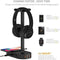 Headphone Stand with USB Charger COZOO Desktop Gaming Headset Holder Hanger with 3 USB Charger and 2 Outlets - Suitable for Gaming, DJ, Wireless Earphone Display (Black)