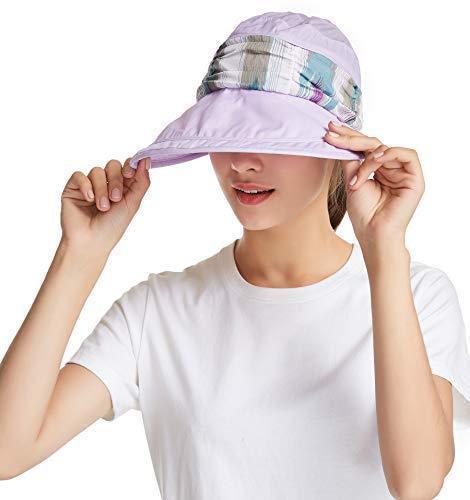 ICOLOR Sun Cap Sun Flap Hats Outdoor 360°Sun UPF 50+ Women Lady Wide Brim Cap Visor Hats UV Protection Summer Sun Hats