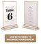 SUPER STAR QUALITY Clear Acrylic 2 Sided Frames With Gold Borders and Vertical Stand (Pack of 6) ) | Ideal for Wedding Table Number Holder, Double Sided Sign, Clear Photos, Menu Holders