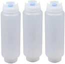 FIFO Squeeze Bottle Refillable 16 oz Blue Tip (3 Pack)