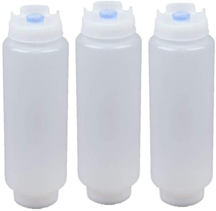 FIFO Squeeze Bottle Refillable 16 oz Blue Tip (3 Pack)