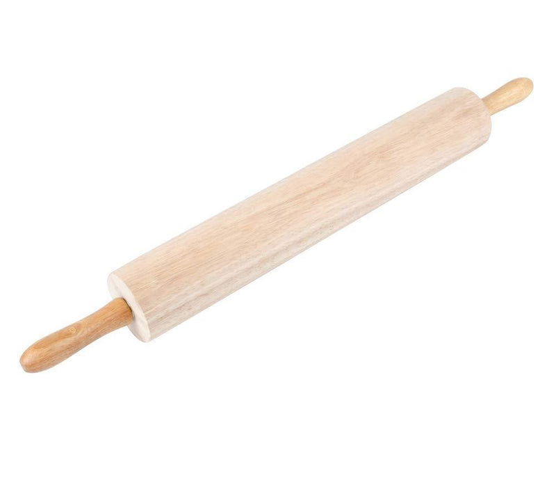 15-Inch Long Wooden Rolling Pin, Hardwood Dough Roller With Smooth Rollers for Baking Bread, Pastry, Cookies, Pizza, Pie, and Fondant