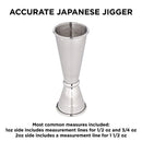 Boston Shaker Set: Professional two-piece Stainless Steel Cocktail Shaker set with Hawthorne Strainer and Japanese Jigger