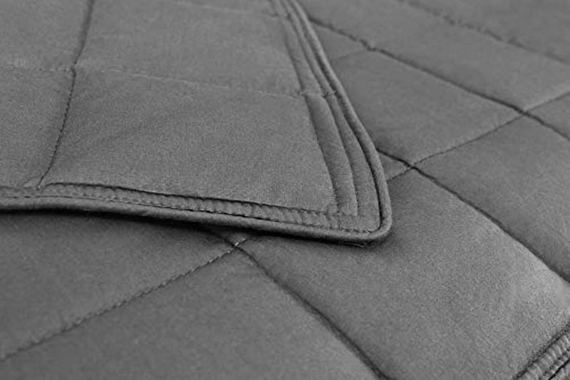 AckBrands 48" x 78" - 15 Lb Weighted Blanket - Slate Gray - Premium Cotton with Glass Beads - Double Stitched Edges - Veteran Owned
