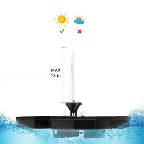 Flantor Solar Power Pump, Rose Bird bath Fountain Pump Brushless Pump for Garden and Patio Watering (Black) Quantity remaining