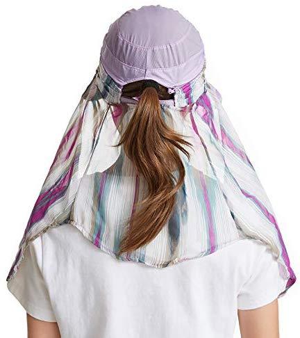 ICOLOR Sun Cap Sun Flap Hats Outdoor 360°Sun UPF 50+ Women Lady Wide Brim Cap Visor Hats UV Protection Summer Sun Hats