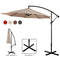 WARM HARBOR Offset Hanging Patio Umbrella Aluminum Outdoor Cantilever Umbrella Crank Lift (10 Ft-Beige)