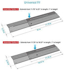 Unicook Universal Replacement Heavy Duty Adjustable Porcelain Steel Heat Plate Shield, Heat Tent, Flavorizer Bar, Burner Cover, Flame Tamer for Gas Grill, Extends from 11.75" up to 21" L, 3 Pack