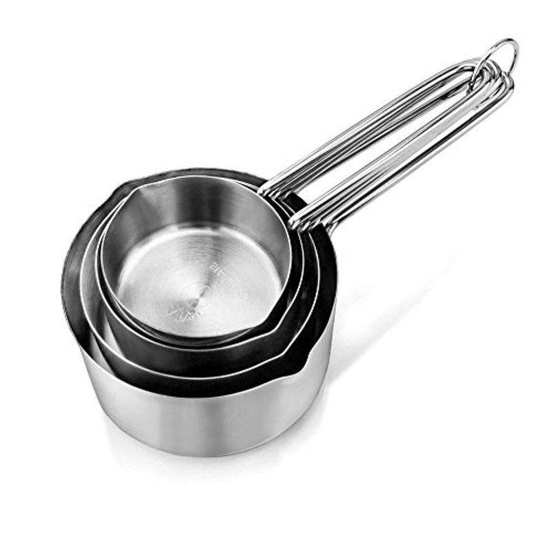 Kitchen Mission Stainless Steel Mixing Bowls 1.5,3,4, and 5 Quart. Plus Measuring Cup and Spoon Sets, Set of 6 (Complete Set)