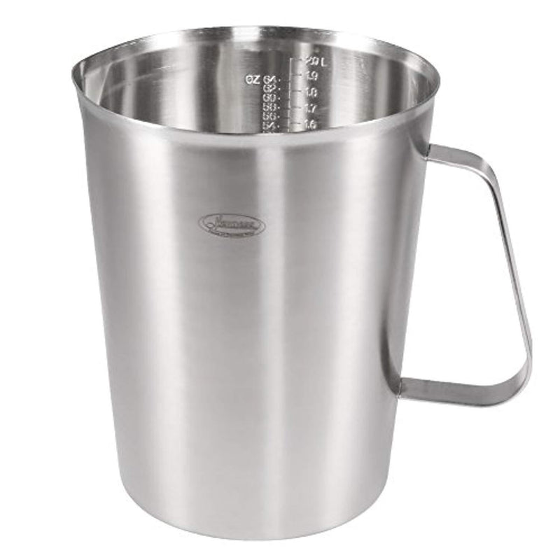 Measuring Cup, [Upgraded, 3 Measurement Scales, Including Cup Scale, ML Scale, Ounce Scale], Newness Stainless Steel Measuring Cup with Marking with Handle, 64 Ounces (2.0 Liter, 8 Cup)