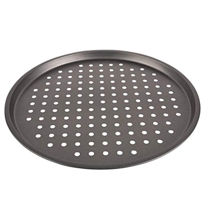 10 Strawberry Street 13” Vented Pizza Pan (3-Pack) Round, Perforated Air Baking | Heavy-Duty Aluminum Bakeware | Reusable, Non-Stick | Creates Classic Crispy Crust