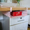 ZGXY Under Shelf Basket, White & Pink Rack, Slides Under Shelves for Storage, Easy to Install，Space on Kitchen Pantry Desk Bookshelf Cupboard-Pink