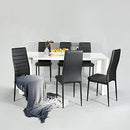 Aingoo Kitchen Chairs Set of 4 Dining Chair Black with Steel Frame High Back PU Leather