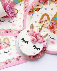 Unicorn Party Supplies Set - Serves 16 - Perfect For Birthday Girls, Baby Showers, and First Birthday Party Favors -Original sleepy Unicorn Party Supply Set by Funky Fledgling
