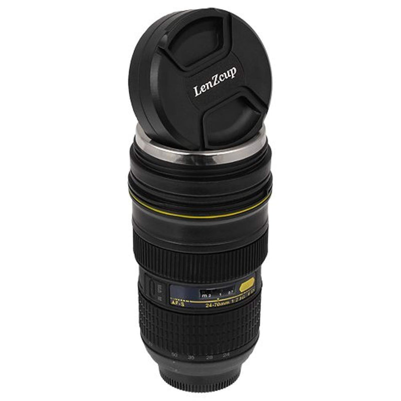 Fotodiox Thermo LenzCup - Stainless Steel Insulated Tumbler, Coffee, and Refreshment Mug - Nikon Nikkor AF-S 24-70mm f/42.8G ED (1:1) Replica, 10oz