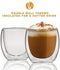 Espresso Cups Shot Glass Coffee Set of 2 - Double Wall Thermo Insulated