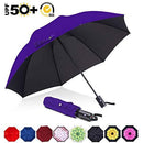 ABCCANOPY Umbrella Compact Rain&Wind Teflon Repellent Umbrellas Sun Protection with Black Glue Anti UV Coating Travel Auto Folding Umbrella, Blocking UV 99.98% (Black)