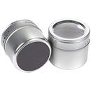 Juvale 20-Pack Magnetic Spice Containers - Storage Tins with Transparent Lids, Seasoning Organizers, Metal Spice Jars, Includes 94 Labelling Stickers - Holds 3.4 Oz