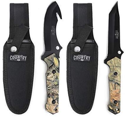 Mossy Oak Hunting Field Dressing Kit - Fixed Blade Full Tang Handle Portable Butcher Game Processor Set