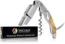 Professional Waiter’s Corkscrew by HiCoup – Bai Ying Wood Handle All-in-one Corkscrew, Bottle Opener and Foil Cutter, The Favored Choice of Sommeliers, Waiters and Bartenders Around The World