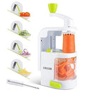 New 4-in-1 Vertical Vegetable Slicer, Rotating Adjustable Blades, Heavy Duty Veggie Spiralizer with Strong Suction Cup, for Low Carb,Paleo,Gluten-Free Meals (Free Cleaning Brush) by CHUGOD