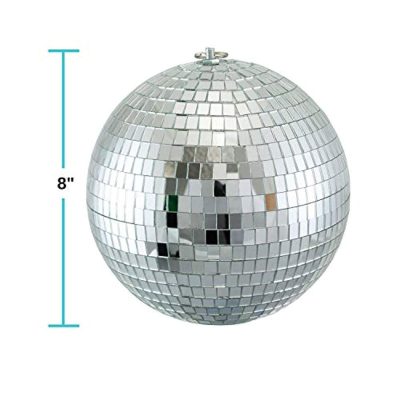 Houseables Disco Ball, Hanging Mirror Balls, 8 Inch, Small, DJ Lights, Party Decoration, Lighting Effect, Reflective Stage Lights, Rotating Decor, Mirrow Discoe Ballis, Indoor Outdoor 70s 80s Parties