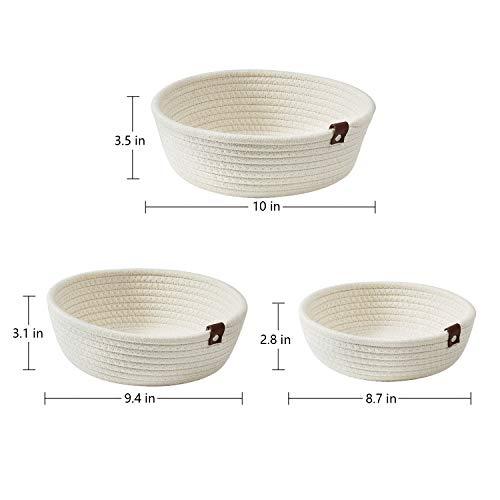 Goodpick 3pack Small Basket - Woven Jute Storage Basket for Kitchen Corner Basket for Snack Storage Cute Basket for CosmetiHome Storage Baskets for Shelves Gift Baskets, Hemp