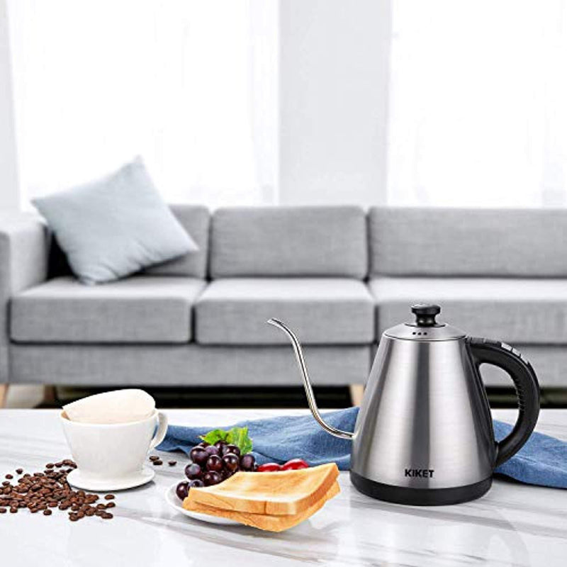Electric Kettle Temperature Control Gooseneck Kettle Electric with LED Display, Pour Over Coffee Kettle Stainless Steel Water Boiler by KIKET, 1000W