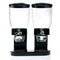 Modern Dry Food Dispenser with Dual Portion Control - Black & Chrome or White & Chrome Available (Dual Dispenser, Black)