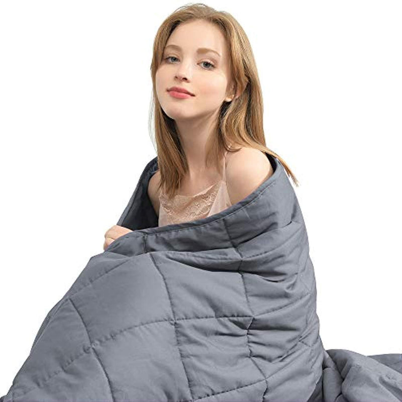 Ourea 10 lbs Weighted Blankets | 48” × 78” | Dark Grey | Various Sizes for Children and Adults