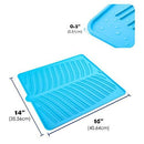 HIRALIY Silicone Dish Drying Mat, Easy Clean Dishwasher Safe Heat Resistant Countertop Protection Eco-Friendly Trivet Multifunctional Kitchen Heat Proof Mat - Blue