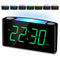 Alarm Clock, Large 7" Digital LED Display, 7 Colored Night Light, Slider Dimmer, 2 USB Charging Ports, Big Snooze, 12H/24H, Loud Bedroom Alarm Clock for Heavy Sleeper, Home Office Desk Kitchen Travel