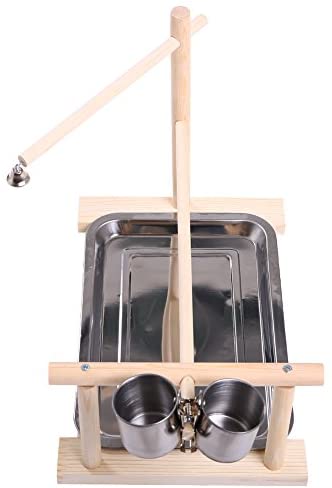 QBLEEV Parrots Playstand Bird Playground Wood Perch Gym Stand Playpen Ladder with Toys Exercise Playgym for Conure Lovebirds