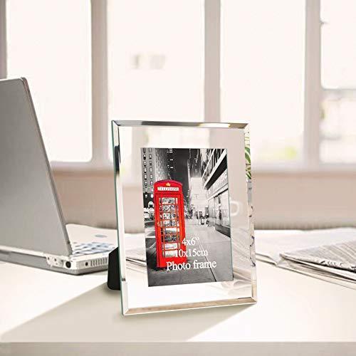 Amazing Roo 5x7 Mirror Picture Frame for Table Top Display 5 x 7 inch Glass Photo Frames, Set of 4