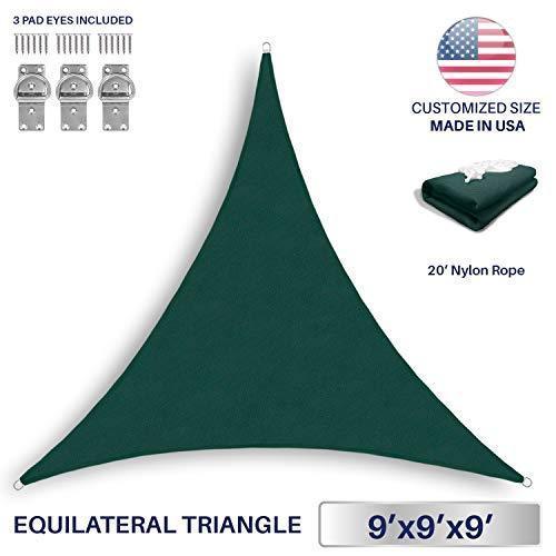 Windscreen4less 8' x 8' x 8' Triangle Sun Shade Sail - Beige Durable UV Shelter Canopy for Patio Outdoor Backyard - Custom Size Available