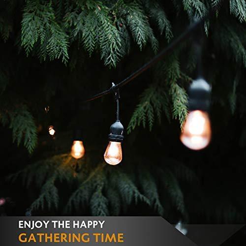 TWINSLUXES LED Patio Lights String 48FT With 2W x 24 Vintage Bulbs - Edison String Lights Outdoor, E26 Sockets Hanging Outdoor Lights, Weatherproof Commercial String of Lights for Bistro, Café, Garden