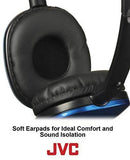 JVC Black Flat and Foldable Colorful Flats On Ear Headphone with 3.94 foot Gold Plated Phone Slim Plug HAS160B