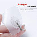 Adhesive Hooks, Nail Free Ceiling Hanger for Kitchen and Bathroom Transparent Heavy Duty Wall Hooks (10/Pcs)