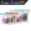 Homelux Theory Reusable Silicone Food Storage Bags | Sandwich, Sous Vide, Liquid, Snack, Lunch, Fruit, Freezer Airtight Seal | BEST for preserving and cooking | UPGRADED SIZE - 2 Large & 2 small