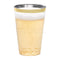 PRESTEE  DRINKET Gold Plastic Cups 14 oz Clear Plastic Cups / Tumblers Fancy Plastic Wedding Cups With Gold Rim 50 Ct Disposable For Party Holiday and Occasions SUPER VALUE PACK