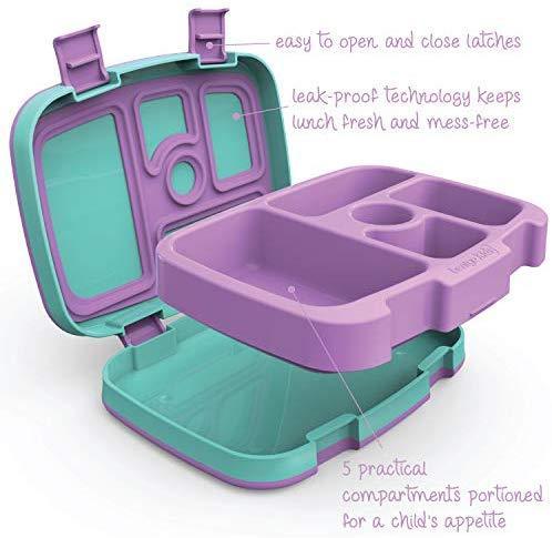 Bentgo Kids Prints (Unicorn) - Leak-Proof, 5-Compartment Bento-Style Kids Lunch Box - Ideal Portion Sizes for Ages 3 to 7 - BPA-Free and Food-Safe Materials