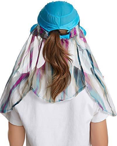 ICOLOR Sun Cap Sun Flap Hats Outdoor 360°Sun UPF 50+ Women Lady Wide Brim Cap Visor Hats UV Protection Summer Sun Hats