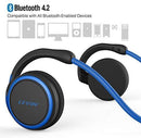 Small Bluetooth Headphones Behind The Head, Sports Wireless Headset with Built in Microphone and Crystal-Clear Sound, Fold-able and Carried in The Purse, and 12-Hour Battery Life, Blue