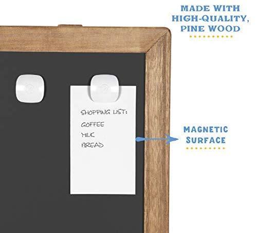 VersaChal Small Rustic Table Top Chalkboard Easel Sign with Standk - Farmhouse Wood Frame and Magnetic Chalk Board Compatible with Liquid Chalk Markers - 13 x 9 Inches
